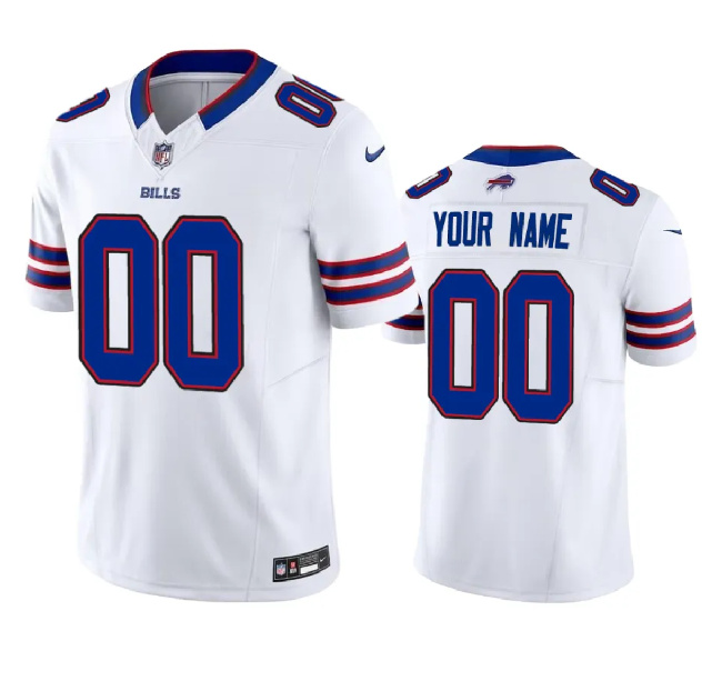 Men's Buffalo Bills Active Player Custom White 2023 F.U.S.E. Vapor Untouchable Alternate Limited Football Stitched Jersey